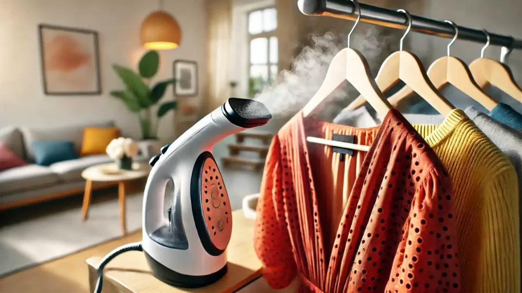 Garment steamer and some fashionable women's clothes using out garment care tips