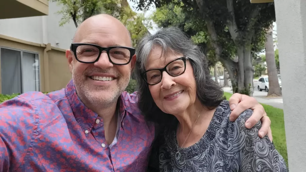 Charles with Mary R at her residence in Anaheim , CA.